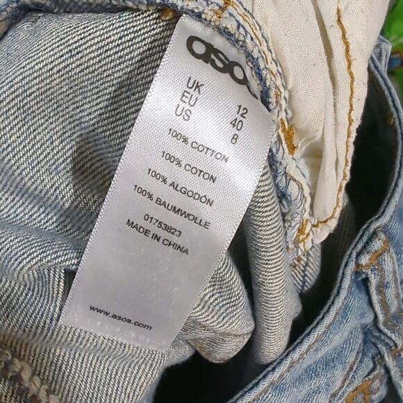 ASOS Womens Jeans 8 Blue Distressed Boyfriend Fit 29" Inseam - Picture 6 of 10